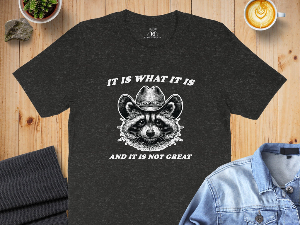 Bandit Cowboy Raccoon Graphic Animal Fashion Western T-Shirt