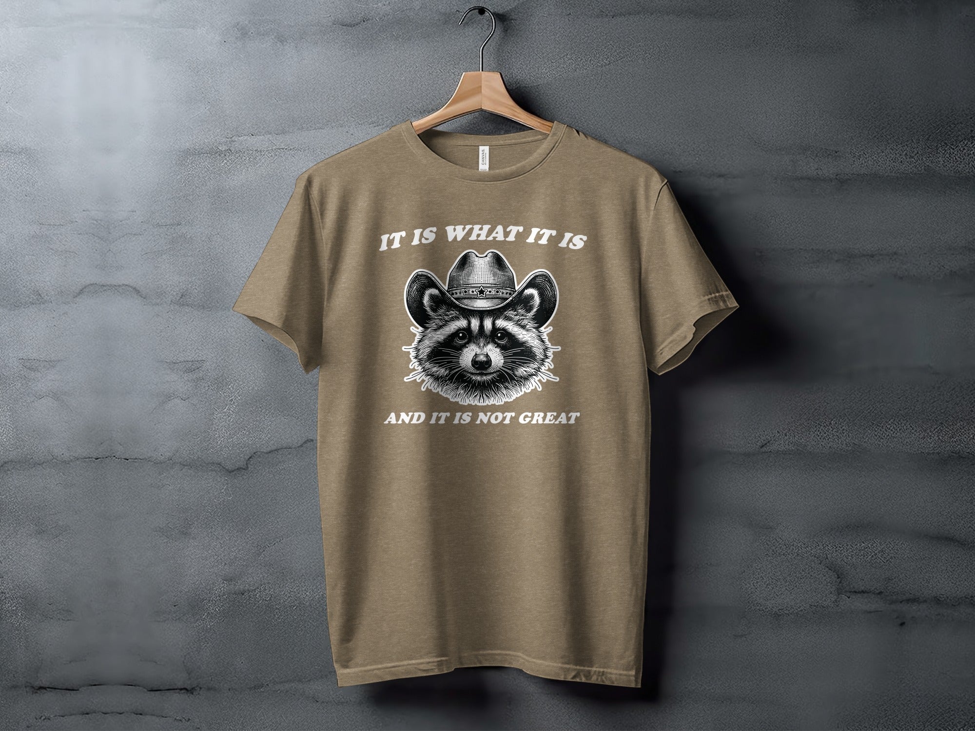 Bandit Cowboy Raccoon Graphic Animal Fashion Western T-Shirt