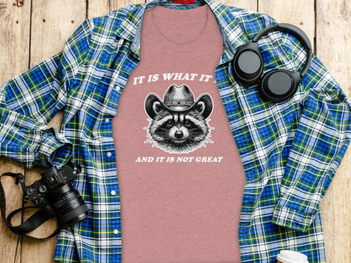 Bandit Cowboy Raccoon Graphic Animal Fashion Western T-Shirt