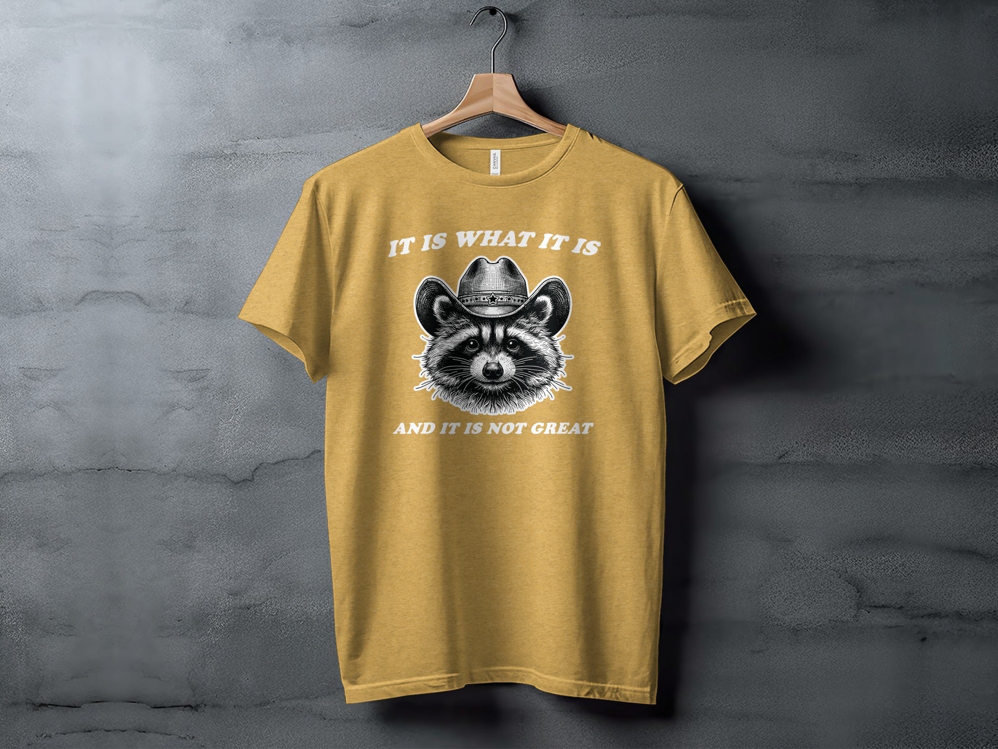 Bandit Cowboy Raccoon Graphic Animal Fashion Western T-Shirt