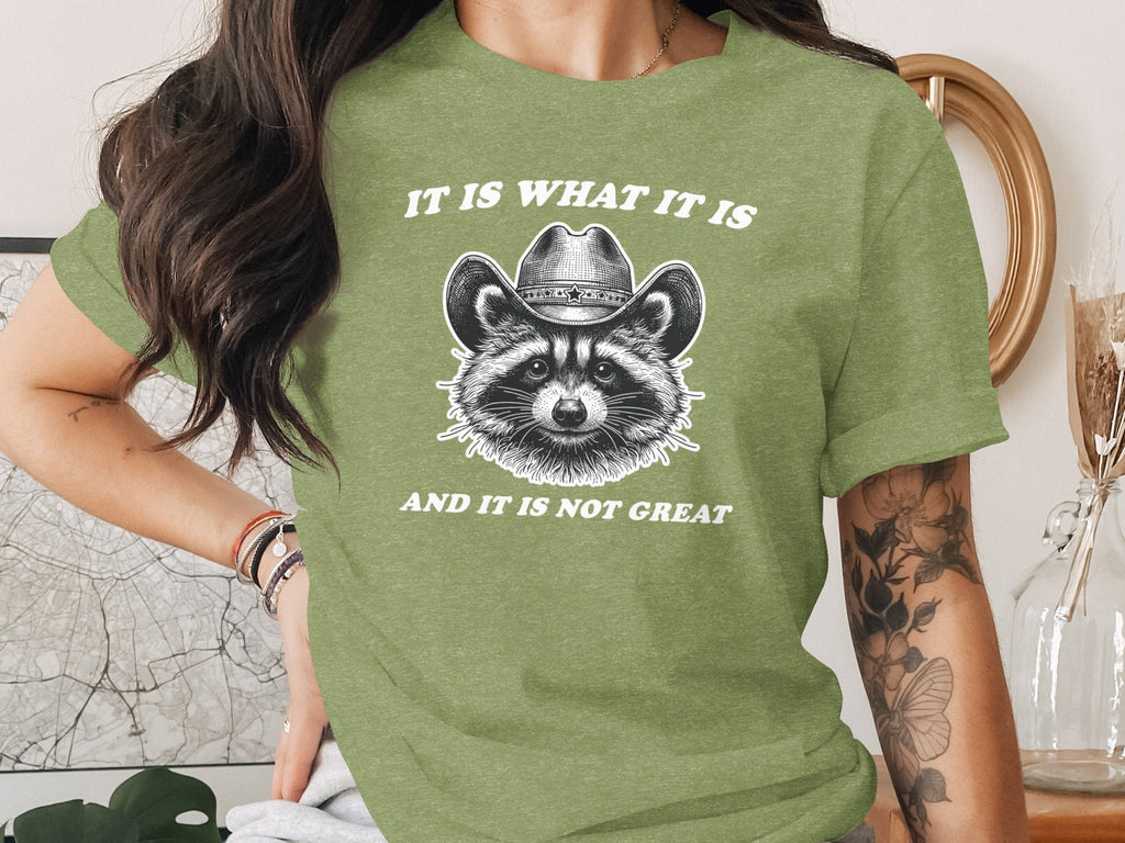 Bandit Cowboy Raccoon Graphic Animal Fashion Western T-Shirt
