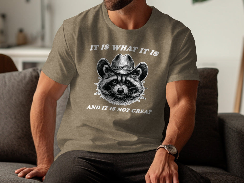Bandit Cowboy Raccoon Graphic Animal Fashion Western T-Shirt