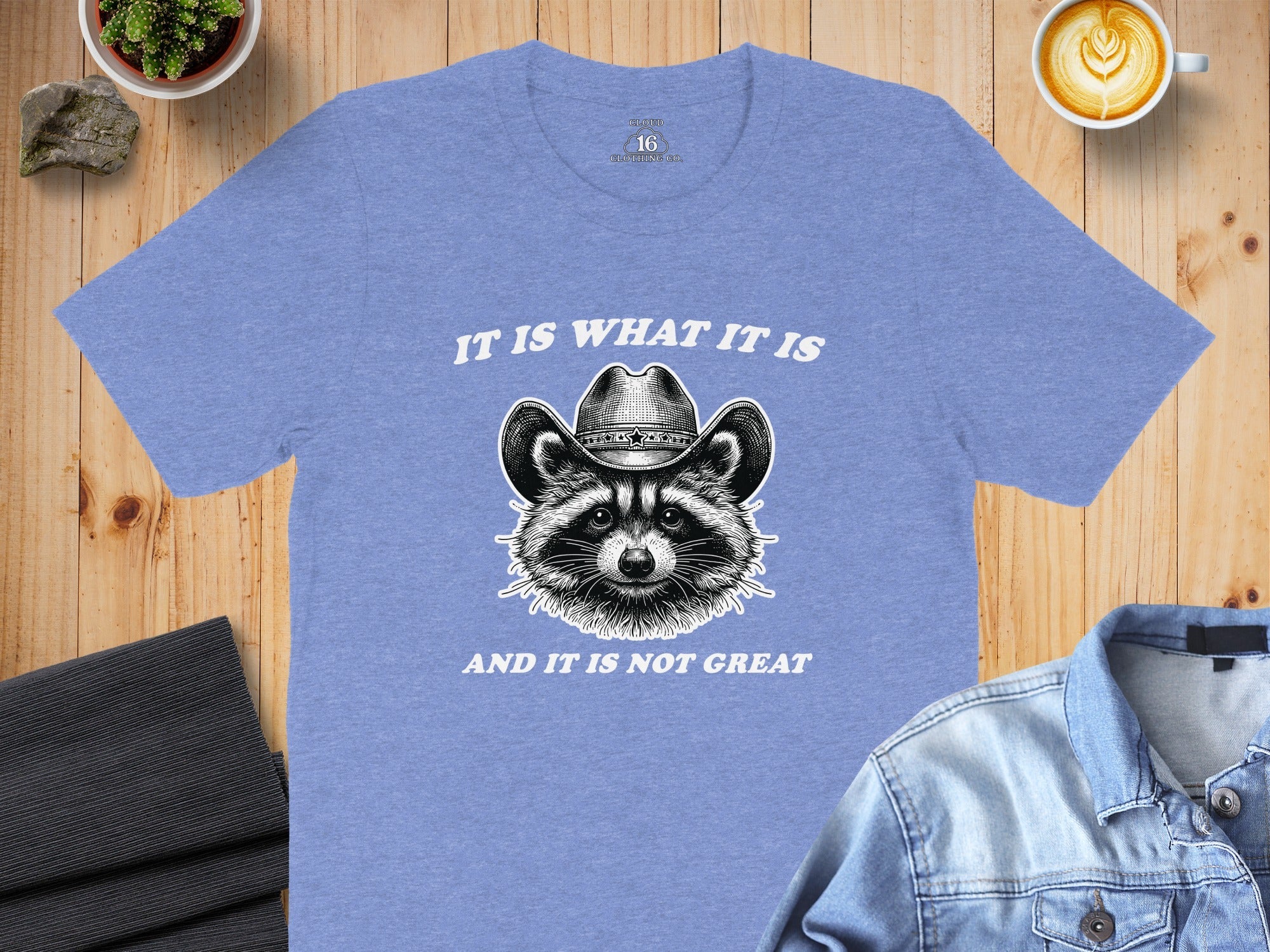 Bandit Cowboy Raccoon Graphic Animal Fashion Western T-Shirt