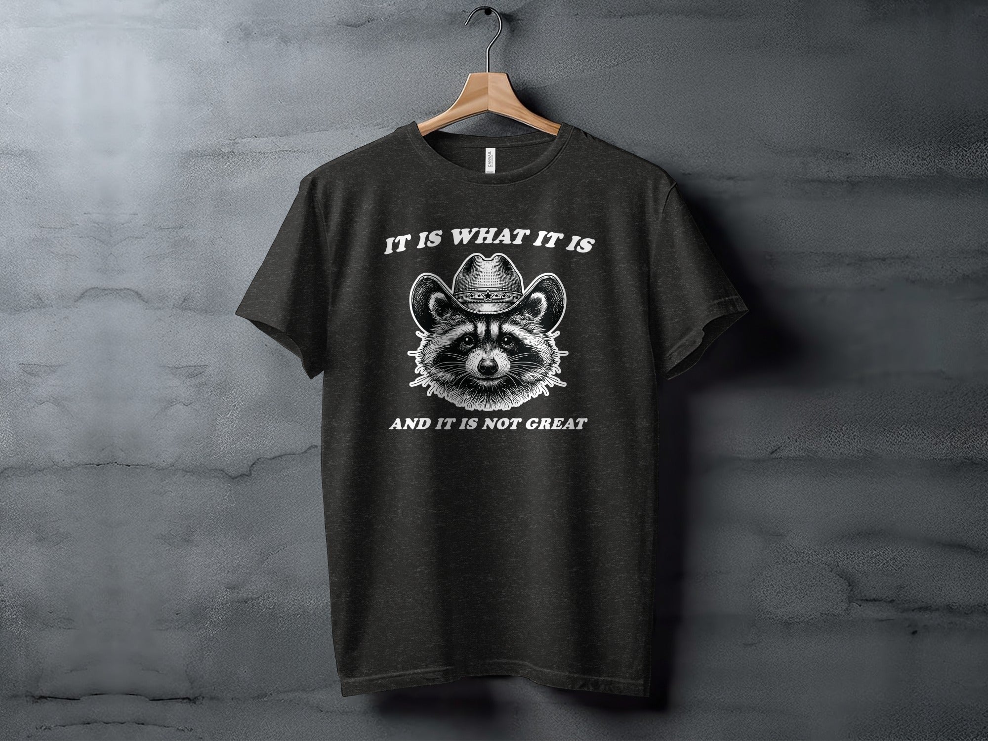 Bandit Cowboy Raccoon Graphic Animal Fashion Western T-Shirt