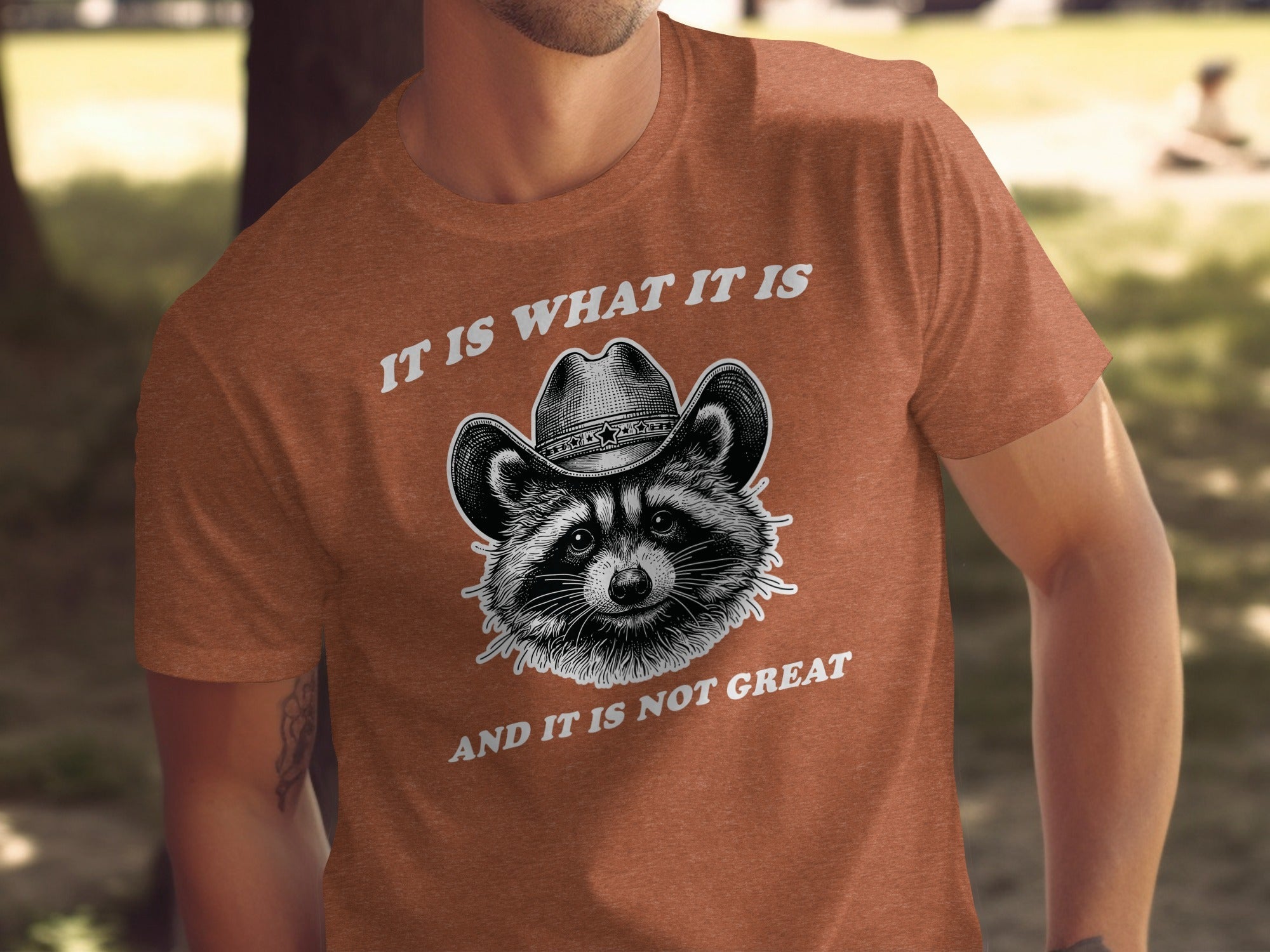 Bandit Cowboy Raccoon Graphic Animal Fashion Western T-Shirt