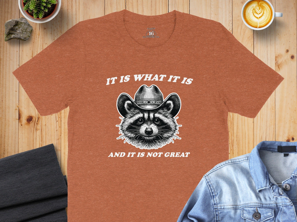 Bandit Cowboy Raccoon Graphic Animal Fashion Western T-Shirt