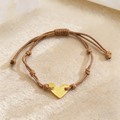 Vintage Western Cowboy Heart Leather Braided Bracelet