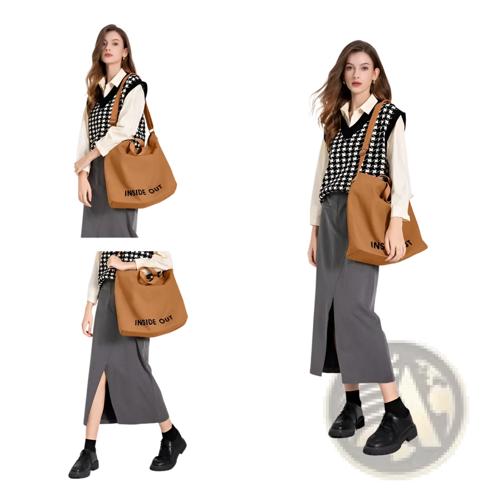 High End Large Capacity Black Canvas Tote Bag