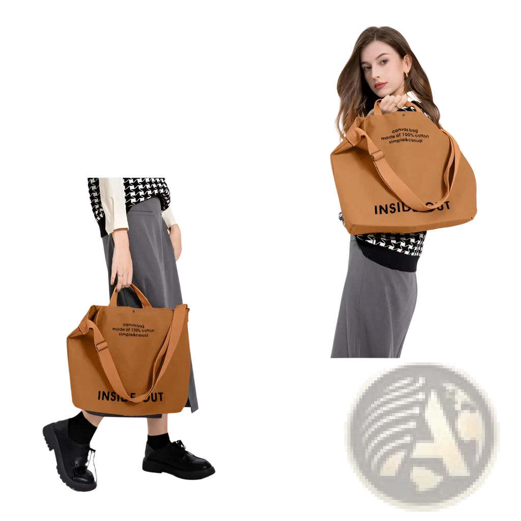 High End Large Capacity Black Canvas Tote Bag