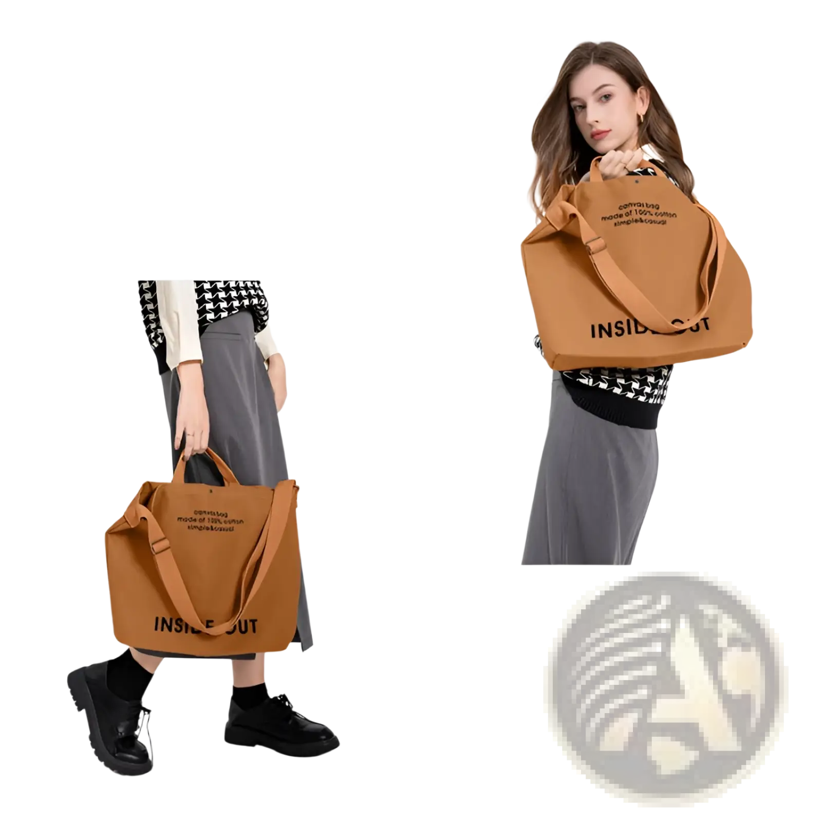 High End Large Capacity Black Canvas Tote Bag