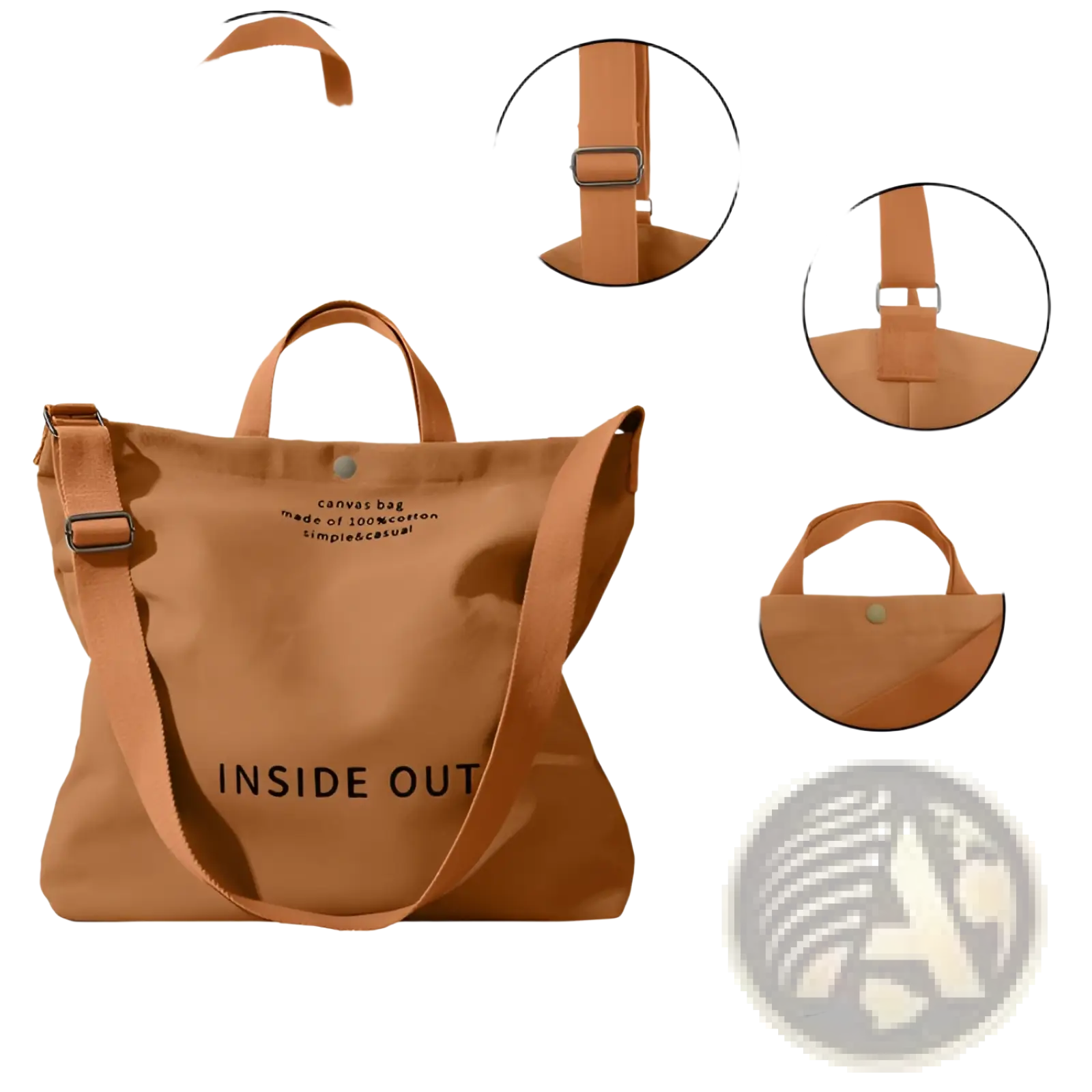 High End Large Capacity Black Canvas Tote Bag