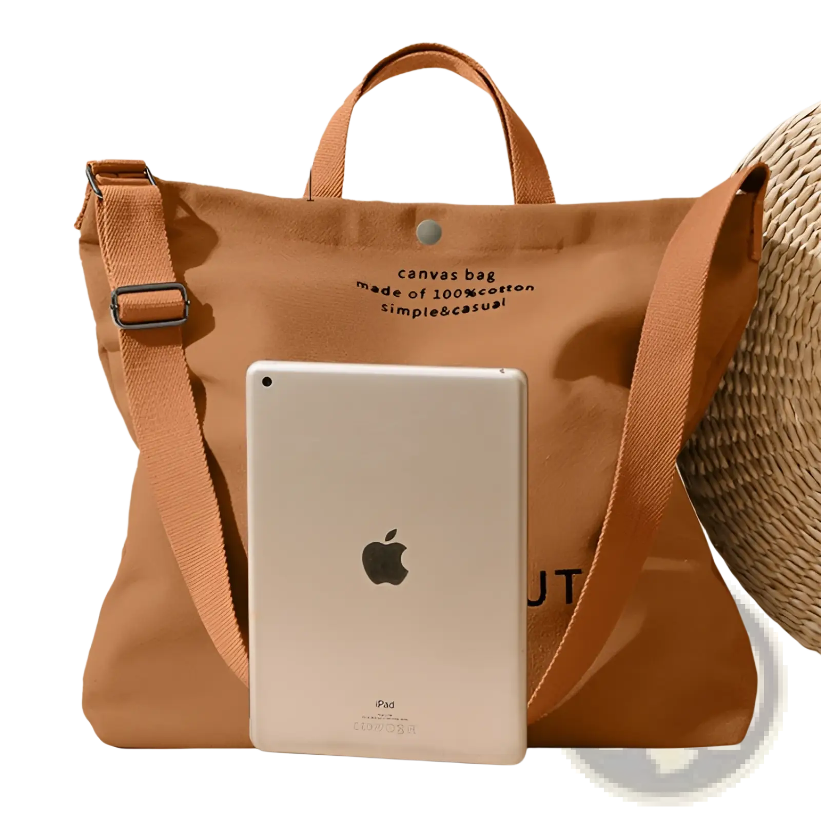 High End Large Capacity Black Canvas Tote Bag